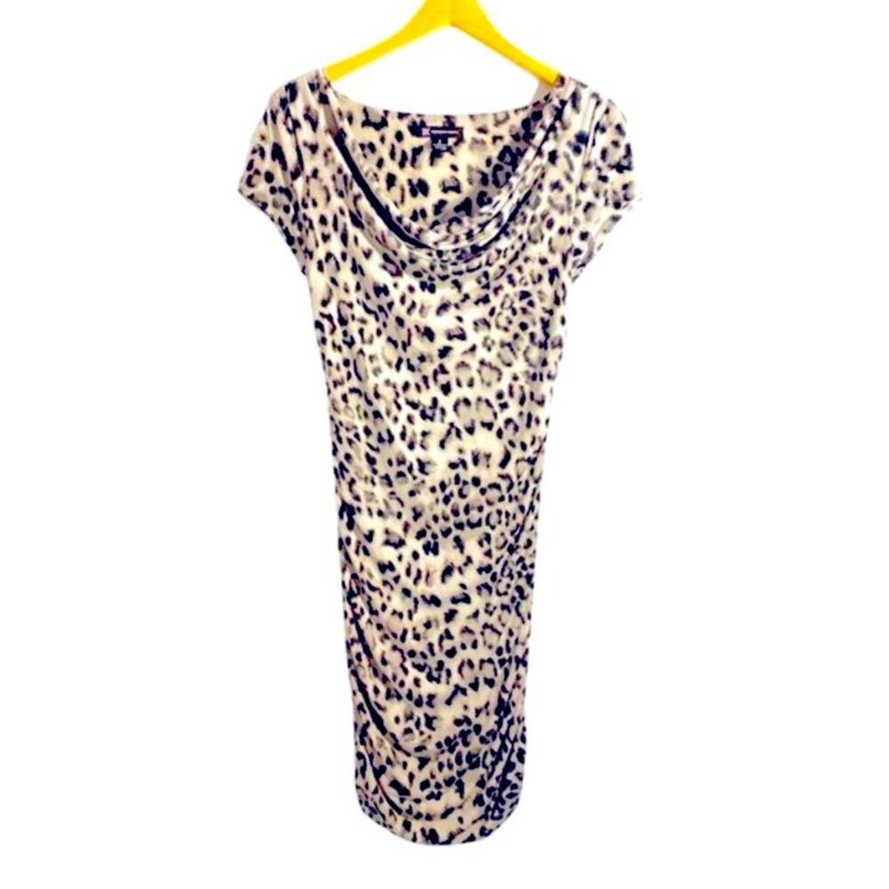 INC International Concepts Black White & Gray Snow Leopard Print Dress, Size M
